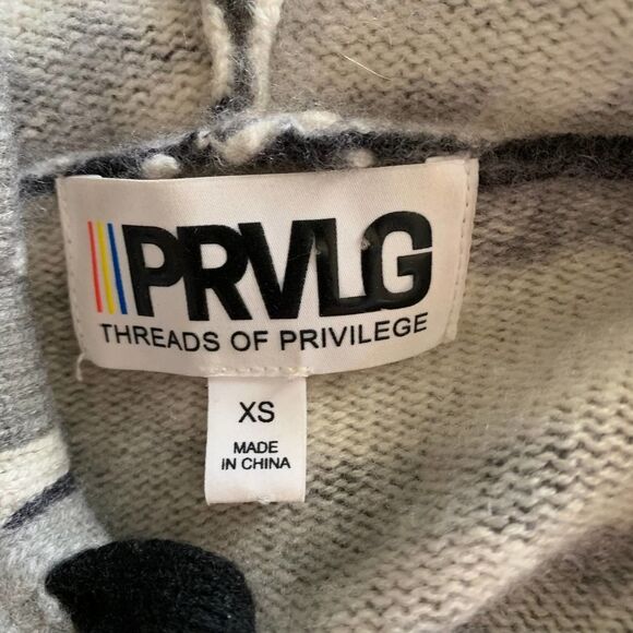 PRVLG threads of privilege 100% cashmere cami sweater hooded xs - Picture 6 of 9